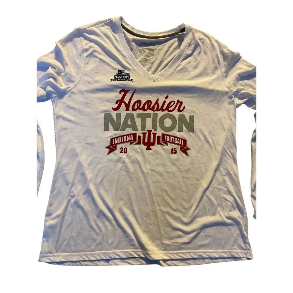 Indiana Hoosier Nation Adidas V Neck T Shirt Size WoMens Sz 2XL - Picture 5 of 10